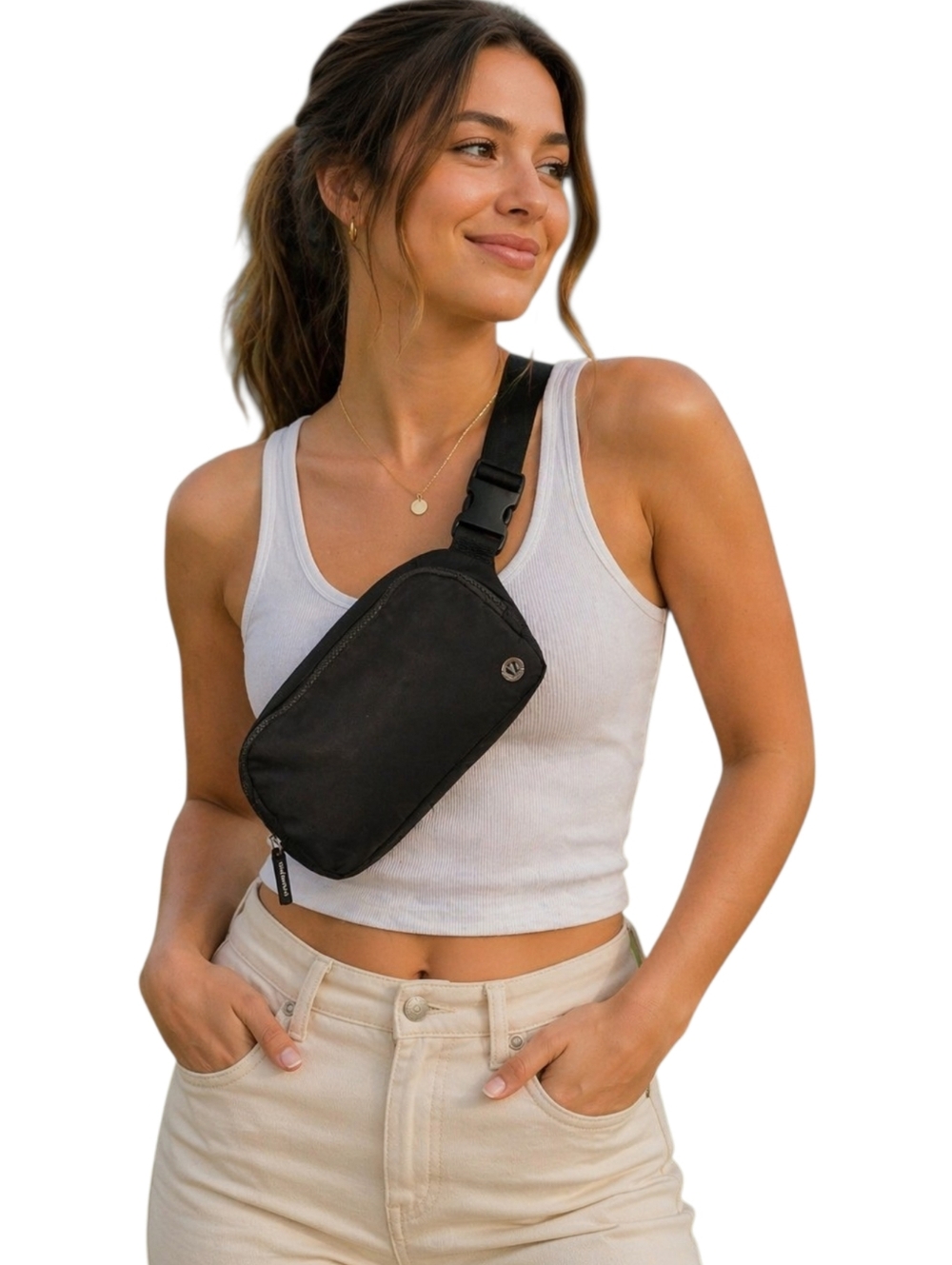Lululemon Everywhere Belt Bag Black Nylon Crossbody Waist Bag Adjustable Strap